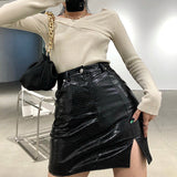 High Waist Slim Sexy Split Hip Skirt