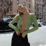 Long Sleeve Slim Navel Top