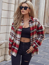 Cotton Plaid Loose-collar Double-sided Jacket