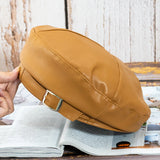 Pu Leather Square Buckle Hat