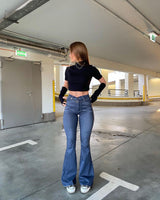 Street Retro Hip Flared Pants