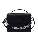 Solid Color Letter Flap Organ Crossbody Bag