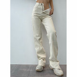 All-match Straight-leg High-waisted Mopping Jeans