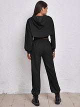 Sports Drawstring Hoodie Loose Three-Piece Suit