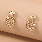 Square Cut-out Pearl Earring Accessories