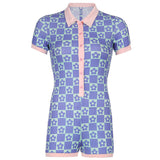 Short Contrasting Button Jumpsuit