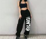 Thin Loose-fitting Letter Guard Pants