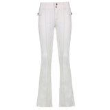 Low-waist Side Pockets Retro Trousers