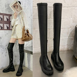 Square Heel Over The Knee Long Boots