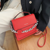 Solid Color Letter Flap Organ Crossbody Bag