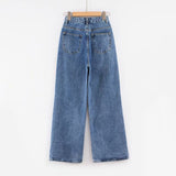 Mopping Wide-leg Denim Trousers