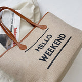 Canvas Fashion Printed Letters Large Capacity Shoulder Bag