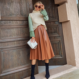 High-Waist Pleated Skirt