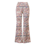 Slim Temperament High Waist Corrugated Flared Pants