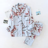 Long Sleeve Pajamas Suit Rayon Silk