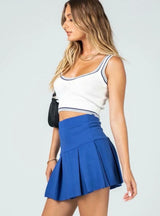 High Waist Elastic Pleated Skirt