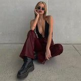 Slim Slimming Loose Leather Pants