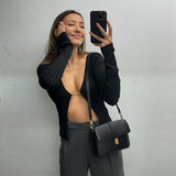 Long Sleeve Slim Navel Top