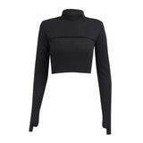 Hollow Slim Knit Long-sleeved Top Vest Suit