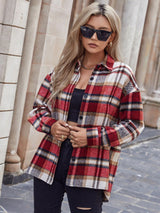 Cotton Plaid Loose-collar Double-sided Jacket