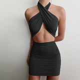 cross halter dress halter