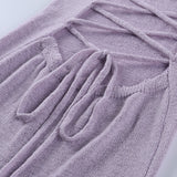 Sexy Big Backless Strappy Sling Long Sweater Dress