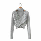 Grey Twist Knit Sweater
