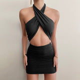 cross halter dress halter