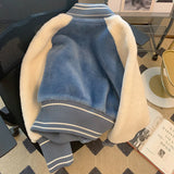 Stitching Lamb Wool Coat