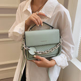 Solid Color Letter Flap Organ Crossbody Bag