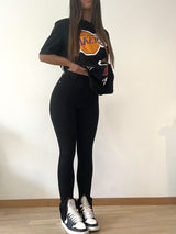 Pantalon fendu zippé