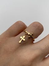 BAGUE DOUBLE CROIX
