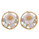 Pearl Zircon Literary Retro Earrings