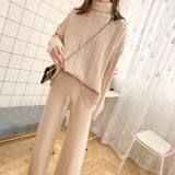 Western Style Wide-leg Pants Sweater Women's Suit
