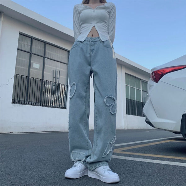 Street Loose Mopping Straight Jeans