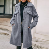 Single-breasted Plush Trench Coat
