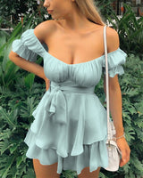 Light Blue Commuter Short Dress