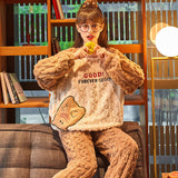 Autumn And Winter Thickened Flannel Pajamas