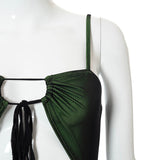 Sling Wrap Breast Mesh Panel Short Dress