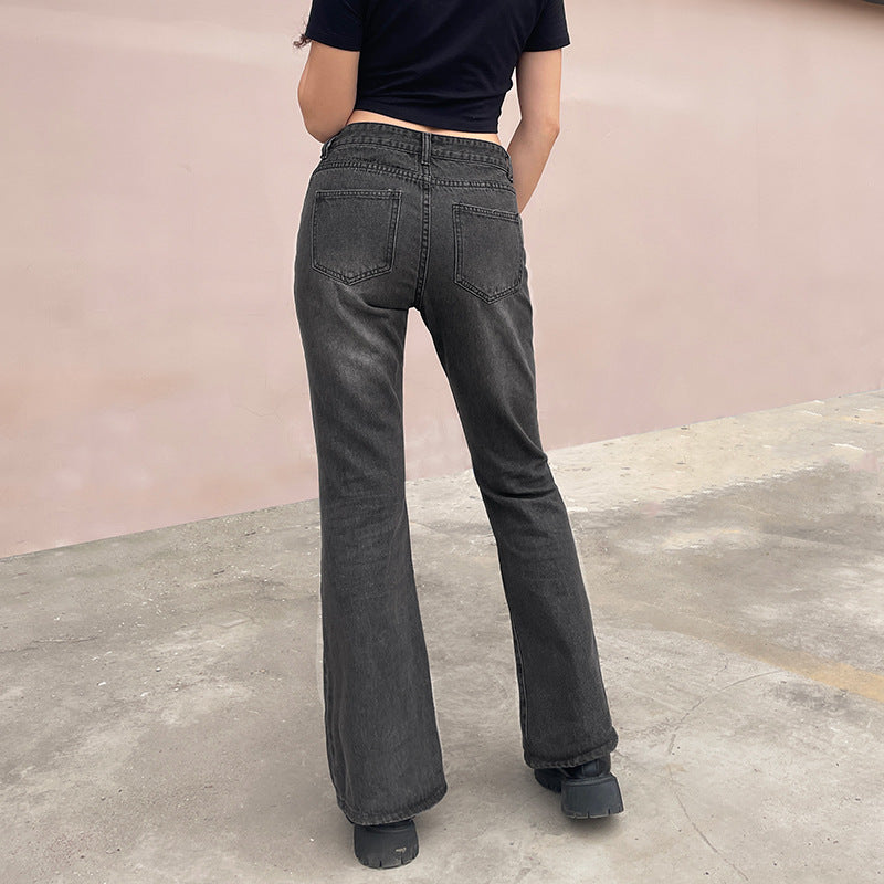 Slim Women's Solid Color Trousers