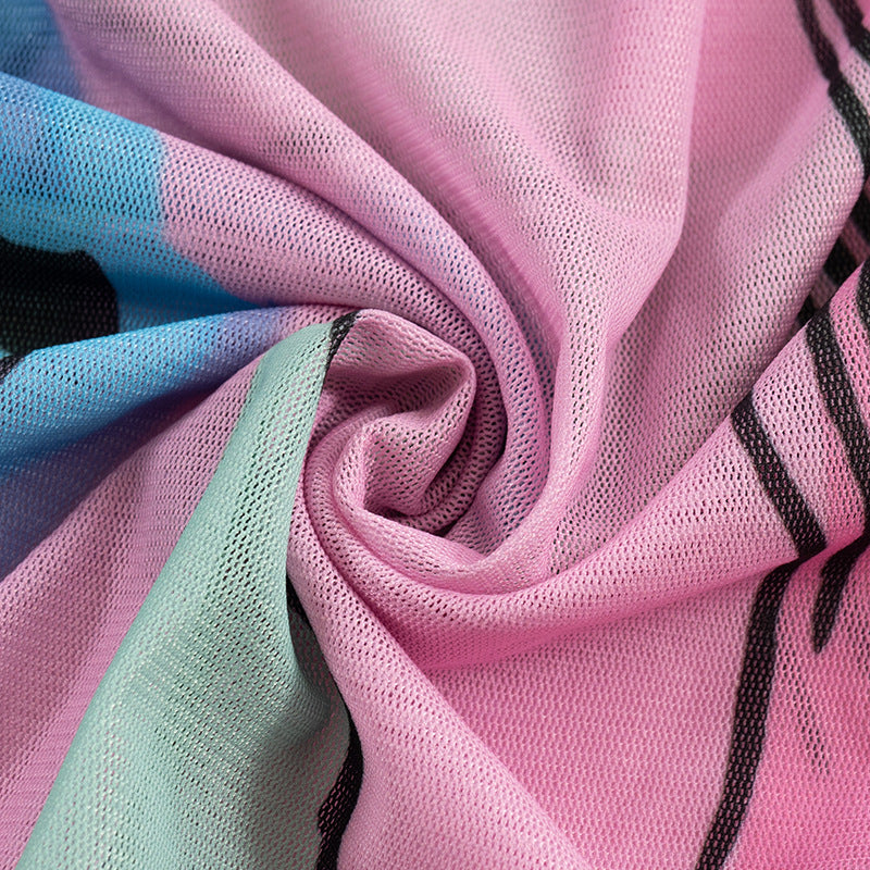 Round Collar Printed Pullover Long Sleeve Shirt