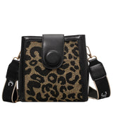 Checkerboard Leopard Print Square Bag