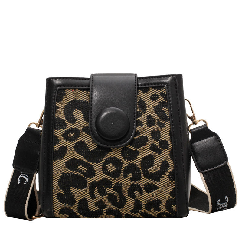 Checkerboard Leopard Print Square Bag