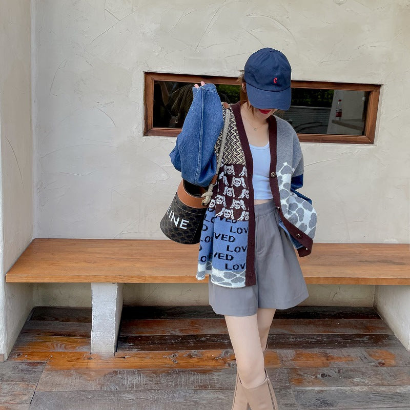 Stitching Loose Knit Sweater