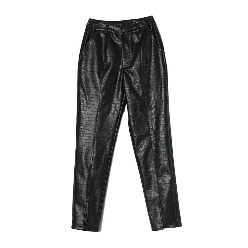 Black Motorcycle Leather Pants