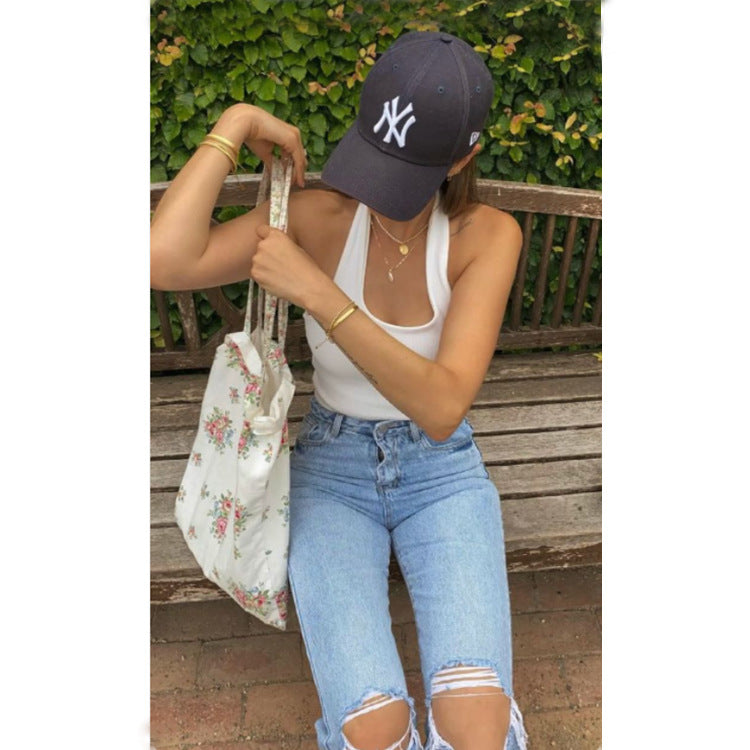 High Waist Wide Leg Ripped Jeans