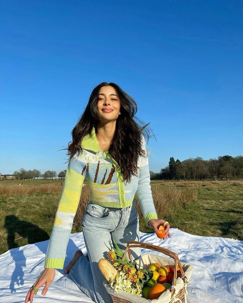 Retro Loose  Jacquard Knitted Sweater