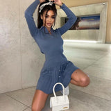 Long-sleeved Top Pleated Skirt Fashion Casual Knit