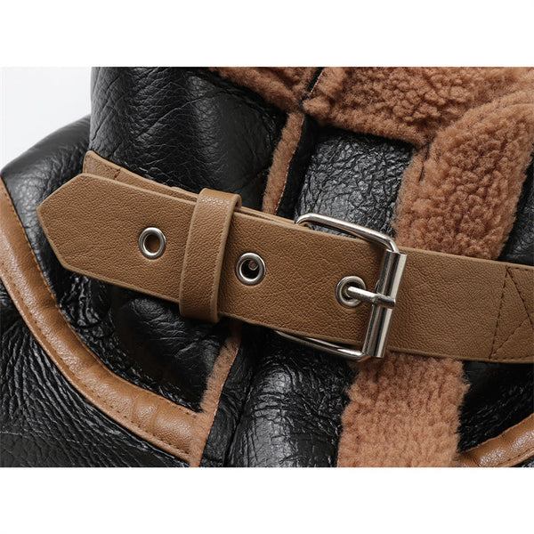 Lamb Wool Motorcycle Jacket