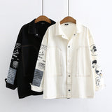 Cartoon Back Cat Print Jacket